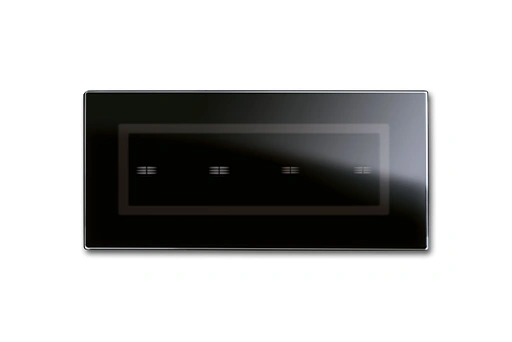 PLAQUE VERA 44 TOUCH RECTANGULAIRE NOIR ABSOLU 4 COMMANDES POUR BOITE 6-7 MODODULES