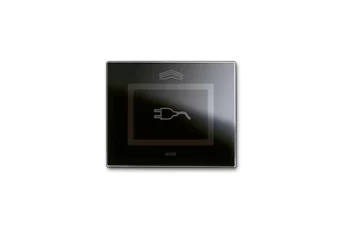 PLAQUE VERA 44 TOUCH RECTANGULAIRE NOIR ABSOLU POUR PRISE COULISSANTE