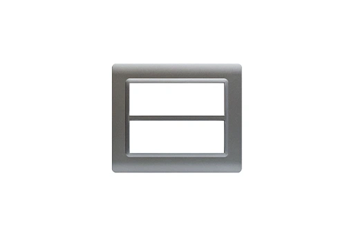 PLAQUE TECHNOPOLYMERE 44 RECTANGULAIRE ARGENT OPAQUE 6+6 MODULES