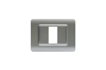 PLAQUE TECHNOPOLYMERE 44 RECTANGULAIRE ARGENT OPAQUE 1 MODULE