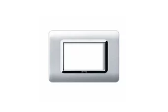PLAQUE TECHNOPOLYMERE 44 RECTANGULAIRE ALLUMIA AVEC CADRE CHROME 3 MODULES