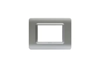 PLAQUE TECHNOPOLYMERE 44 RECTANGULAIRE ARGENT OPAQUE 3 MODULES