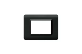 PLAQUE TECHNOPOLYMERE 44 RECTANGULAIRE GRIS FONCE METALLISE 3 MODULES