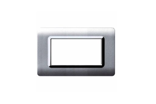 PLAQUE TECHNOPOLYMERE 44 RECTANGULAIRE ALLUMIA AVEC CADRE CHROME 4 MODULES