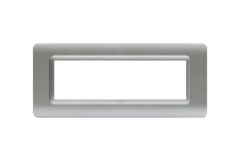 PLAQUE TECHNOPOLYMERE 44 RECTANGULAIRE ARGENT OPAQUE 7 MODULES