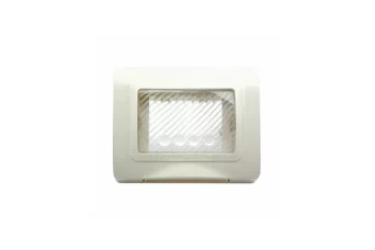 PLAQUE ETANCHE ENCASTREE RECTANGULAIRE 3 MODULES S44 BLANC