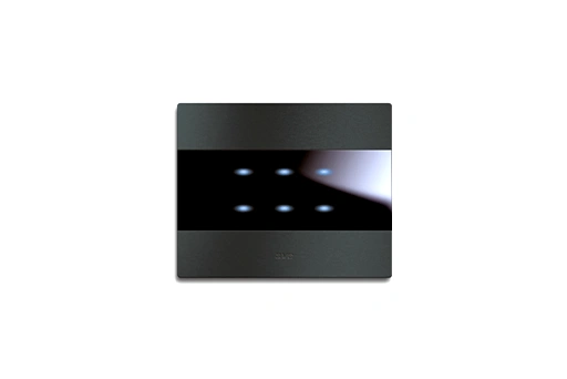 PLAQUE VERA TOUCH 44 RECTANG ALUMUNIUM ANTHRACITE BROSSE 3+3 COM