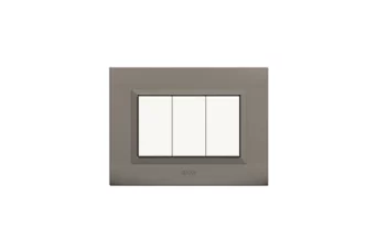 PLAQUE NOVA 45 RECTANGULAIRE GRIS 3 MODULES