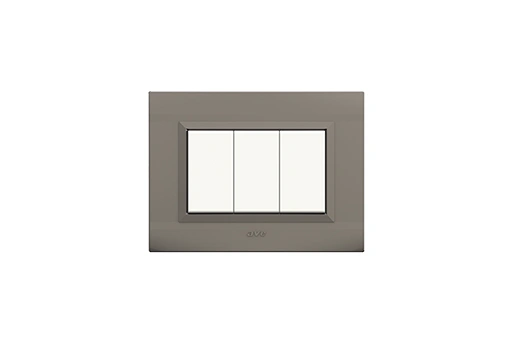 PLAQUE NOVA 45 RECTANGULAIRE GRIS 3 MODULES