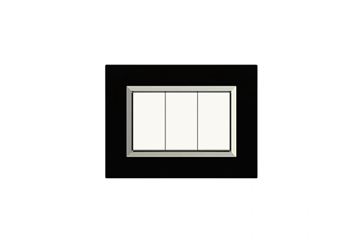 PLAQUE NOVA 45 RECTANGULAIRE NOIR 3 MODULES