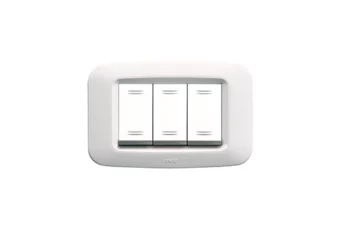 PLAQUE YES 45 RECTANGULAIRE BLANC 3 MODULES